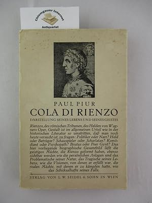 Bild des Verkufers fr Cola di Rienzo. Darstellung seines Lebens und seines Geistes. zum Verkauf von Chiemgauer Internet Antiquariat GbR