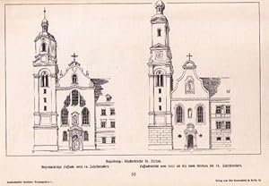 Die St. Stefanskirche in Augsburg und die zu gleicher Zeit entstandenen Privathäuser daselbst.
