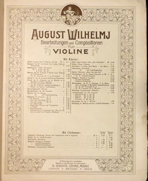 Seller image for Moses-Fantasie. (Bravour-Variationen fr die G-Saite.) [ber ein Thema aus der oper "Moses in gypten" von Gioacchino Rossini fu r Violine und Klavier] Rossini-Paganini (August Wilhelmj: Bearbeitungen und Compositionen fr Violine. Mit Klavier) for sale by Paul van Kuik Antiquarian Music