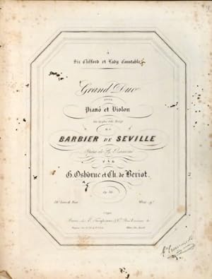 Image du vendeur pour [Op. 56] Grand duo pour piano et violon sur les plus jolis motifs du Barbier de Seville, opra de G. Rossini. Op. 56. 43e. Livre de duos mis en vente par Paul van Kuik Antiquarian Music