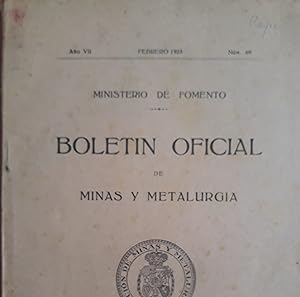 Immagine del venditore per Boletin oficial de minas y metalurgia, febrero 1923, Ao VII, n 69 venduto da aramaiobrothers