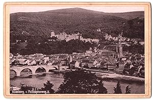 Imagen del vendedor de Fotografie unbekannter Fotograf, Ansicht Heidelberg, Stadtansicht mit Kathedrale, Schloss a la venta por Bartko-Reher