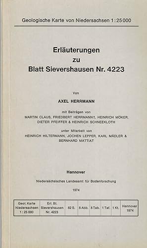 Bild des Verkufers fr Erluterungen zu Blatt Sievershausen Nr. 4223 (Geologische Karte von Niedersachsen 1 : 25.000) zum Verkauf von Paderbuch e.Kfm. Inh. Ralf R. Eichmann