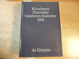 Bild des Verkufers fr Krschners Deutscher Gelehrten-Kalender 1992: Bio-bibliographisches Verzeichnis deutschsprachiger Wissenschaftler der Gegenwart. 16. Ausgabe - 3 Bnde komplett zum Verkauf von Gebrauchtbcherlogistik  H.J. Lauterbach