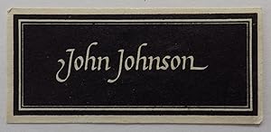 John Johnson book label;