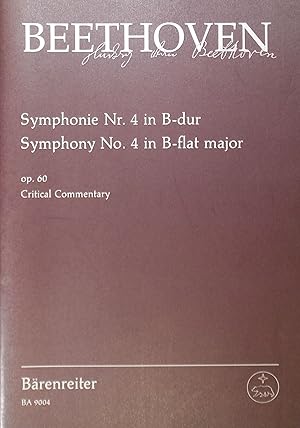 Bild des Verkufers fr Beethoven, Symphonie Nr. 4 (4th Symphony), Op.60, Critical Commentary zum Verkauf von Austin Sherlaw-Johnson, Secondhand Music