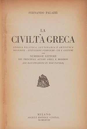 Image du vendeur pour La civilt Greca mis en vente par FABRISLIBRIS