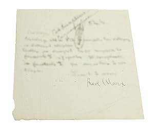 Seller image for Autograph letter signed. for sale by Antiquariat INLIBRIS Gilhofer Nfg. GmbH