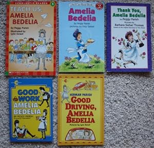 Seller image for Amelia Bedelia Set of 5 Books (Amelia Bedelia ~ Good Work, Amelia Bedelia ~ Thank You, Amelia Bedelia ~ Good Driving, Amelia Bedelia ~ Teach Us, Amelia Bedelia) [Paperback] Peggy Parish for sale by Lakeside Books