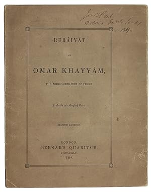 Seller image for Rubiyt of Omar Khayym, the Astronomer-Poet of Persia. Rendered into English Verse. for sale by Antiquariat INLIBRIS Gilhofer Nfg. GmbH