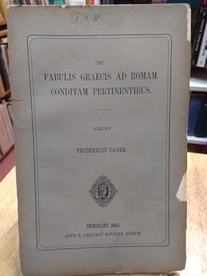 Bild des Verkufers fr De fabulis Graecis ad Romam conditam pertinentibus. zum Verkauf von NORDDEUTSCHES ANTIQUARIAT
