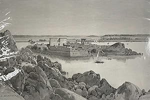 Seller image for The Island of Philae as Seen from the Libyan Shore, by G. Montbard. An original print from the Illustrated London News, 1895. for sale by Cosmo Books