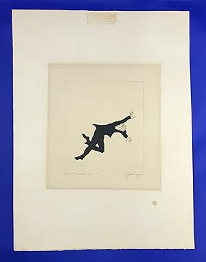 Seller image for Moe Reinblatt, Falling Boy, Limited Edition Signed Intaglio Etching, Mid 20th century for sale by Summerhill Curiosities