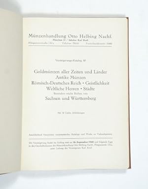 Image du vendeur pour Versteigerungs-Katalog 80. Goldmnzen aller Zeiten und Lnder. Antike Mnzen. Rmisch-Deutsches Reich, Geistlichkeit, Weltliche Herren, Stdte. Besonders reiche Reihen von Sachsen und Wrttemberg. mis en vente par Versandantiquariat Wolfgang Friebes