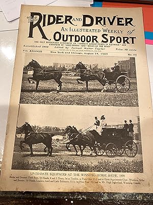 Immagine del venditore per THE RIDER AND DRIVER an illustrated weekly of OUTDOOR SPORT(vol xxxviii aug 28 1909 #23 venduto da Happy Heroes