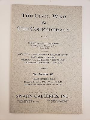 The Civil War & The Confederacy, Sale Number 927, Thursday, September 27th, 1973