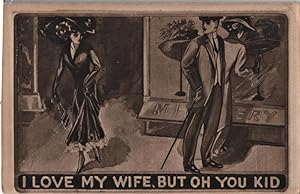 Seller image for window shopping postcard: I Love My Wife, But Oh, You Kid for sale by Mobyville