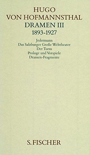 Imagen del vendedor de Hofmannsthal, Hugo von: Dramen III (1893 bis 1927) Gesammelte Werke in zehn Einzelbnden; Dnndruckausgabe; a la venta por nika-books, art & crafts GbR