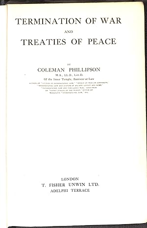 Bild des Verkufers fr Termination of War and Treaties of Peace zum Verkauf von WeBuyBooks