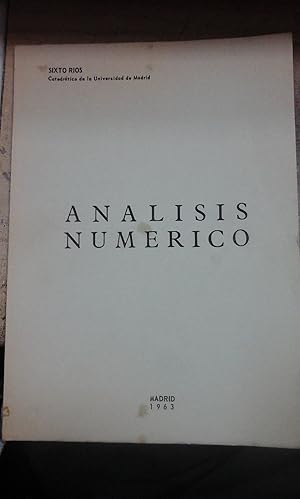 Imagen del vendedor de Sixto Ros: ANLISIS NUMRICO (Madrid, 1963) a la venta por Multilibro