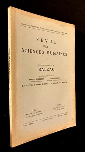 Seller image for Revue des Sciences Humaines. Numro consacr  Balzac. Nouvelle srie - Fascicule 57-58 (janvier-juin 1950) for sale by Abraxas-libris