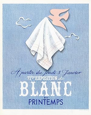 "71ème EXPOSITION DE BLANC AU PRINTEMPS 1939" Spécimen d'imprimeur original entoilé par "LA PHOTO...