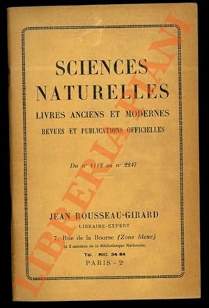 Sciences naturelles. (Cataloghi di vendita).