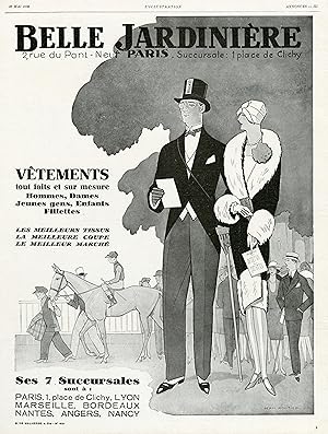 "BELLE JARDINIÈRE" Annonce originale entoilée parue dans L'ILLUSTRATION le 19/5/1928 et illustrée...