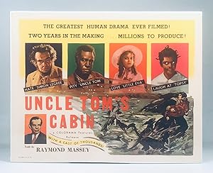 1958 Uncle Tom's Cabin Movie Theatre Card - Re-Release of 1927 film with Sound added by Raymond M...