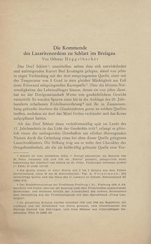 Image du vendeur pour Die Kommende des Lazaritenordens zu Schlatt im Breisgau. mis en vente par Antiquariat Kaner & Kaner GbR