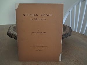 Bild des Verkufers fr Stephen Crane: In Memoriam zum Verkauf von RC Books