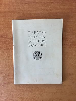 Bild des Verkufers fr THEATRE NATIONAL DE L'OPERA COMIQUE : MANON opra comique en 5 actes et 8 tableux Samedi 5 juin 1948 zum Verkauf von KEMOLA