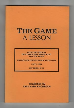 Image du vendeur pour The Game: a Lesson mis en vente par Sweet Beagle Books