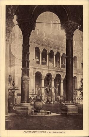 Bild des Verkufers fr Ansichtskarte / Postkarte Konstantinopel Istanbul Trkei, Hagia Sophia, Innenansicht zum Verkauf von akpool GmbH