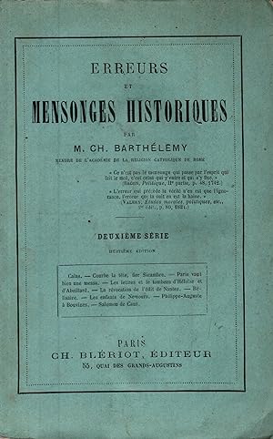 Seller image for Erreurs et mensonges historiques-Deuxieme serie- for sale by JP Livres