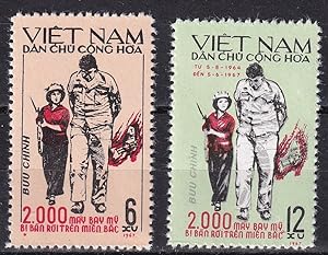 Briefmarken Vietnam-Nord / Abschuss des 2.000. Flugzeuges Nr. 481-482**