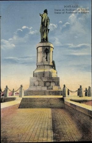 Bild des Verkufers fr Ansichtskarte / Postkarte Port Said gypten, Statue de Ferdinand de Lesseps zum Verkauf von akpool GmbH