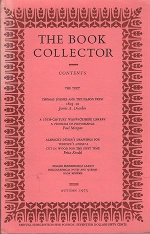 Seller image for The Book Collector: Volume 22, No. 3, Autumn 1973 for sale by Clausen Books, RMABA