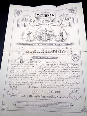 Rational Sick & Burial Association Certificate for Edward Howard 1887 of Hickling in Norfolk