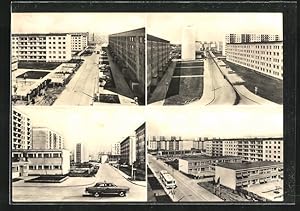 Bild des Verkufers fr Ansichtskarte Halle-Neustadt, Fahrzeuge in der Wohnsiedlung zum Verkauf von Bartko-Reher