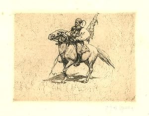 Bild des Verkufers fr Mongolischer (?) Reiter im Galopp. zum Verkauf von Antiquariat Clemens Paulusch GmbH