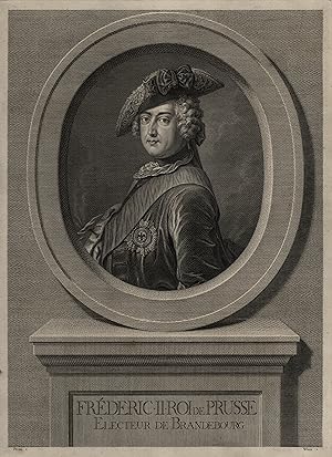 (Berlin 24. 01. 1712 - 17. 08. 1786 in Potsdam). König von Preussen. Großes Brustbild des jungen ...