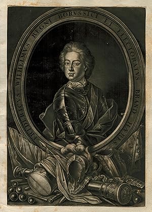 (Berlin 14. 08. 1688 - 31. 05. 1740 Potsdam). Markgraf von Brandenburg. Brustbild im Oval,.