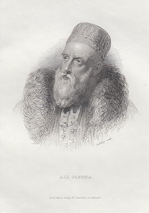 Imagen del vendedor de (Tepelena 1741 - 05. 02. 1822 Ioannina). Pascha von Janina. Brustbild,. a la venta por Antiquariat Clemens Paulusch GmbH