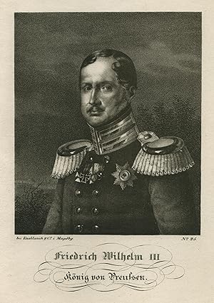 Imagen del vendedor de (Potsdam 03.08.1770 - 07.06.1840 Berlin). Markgraf von Brandenburg. Brustbild, "Frederick Willam - Crown-Prince of Prussia",. a la venta por Antiquariat Clemens Paulusch GmbH