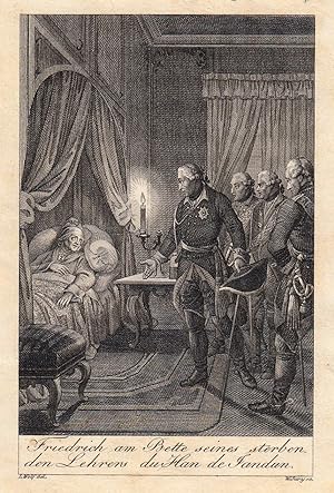 (Berlin 24. 01. 1712 - 17. 08. 1786 in Potsdam). "Friedrich am Bette seines sterbenden Lehrers du...