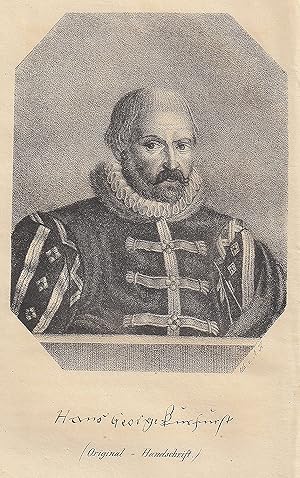 Bild des Verkufers fr (Wolmirstedt 16. 12. 1577 - 02. 03. 1624 Leutschau). Herzog von Jgerndorf. Brustbild im Achteck. "Hano Georg Kurfrst". zum Verkauf von Antiquariat Clemens Paulusch GmbH