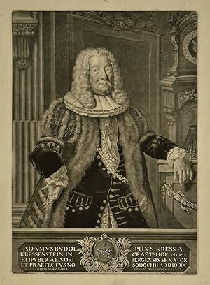 (1678 - 1742). Senator von Nürnberg. Kniestück im pelzbesetzten Prunkgewand über einem Schriftsoc...