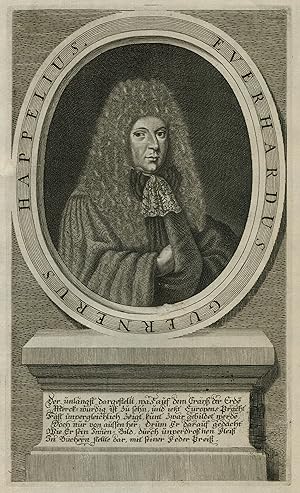 Seller image for (Kirchhain/Hessen 12. 08. 1647 - 15. 05. 1690 Hamburg). Romanautor und Journalist. Brustbild im Oval,. for sale by Antiquariat Clemens Paulusch GmbH