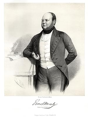 Bild des Verkufers fr (Hamburg 20. 11. 1811 - 06. 07. 1863 Hamburg). Politiker. Hftbild,. zum Verkauf von Antiquariat Clemens Paulusch GmbH